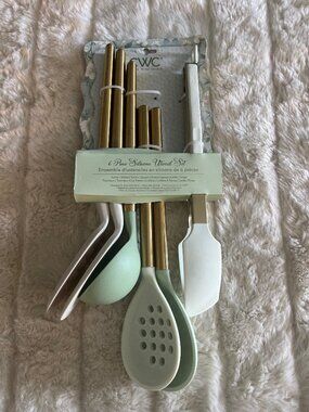 NWT CWC Cook with Color 6 Piece Silicone Utensil Set